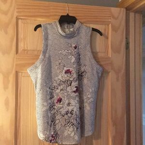 Sleeveless top with zipper, no tags, never worn